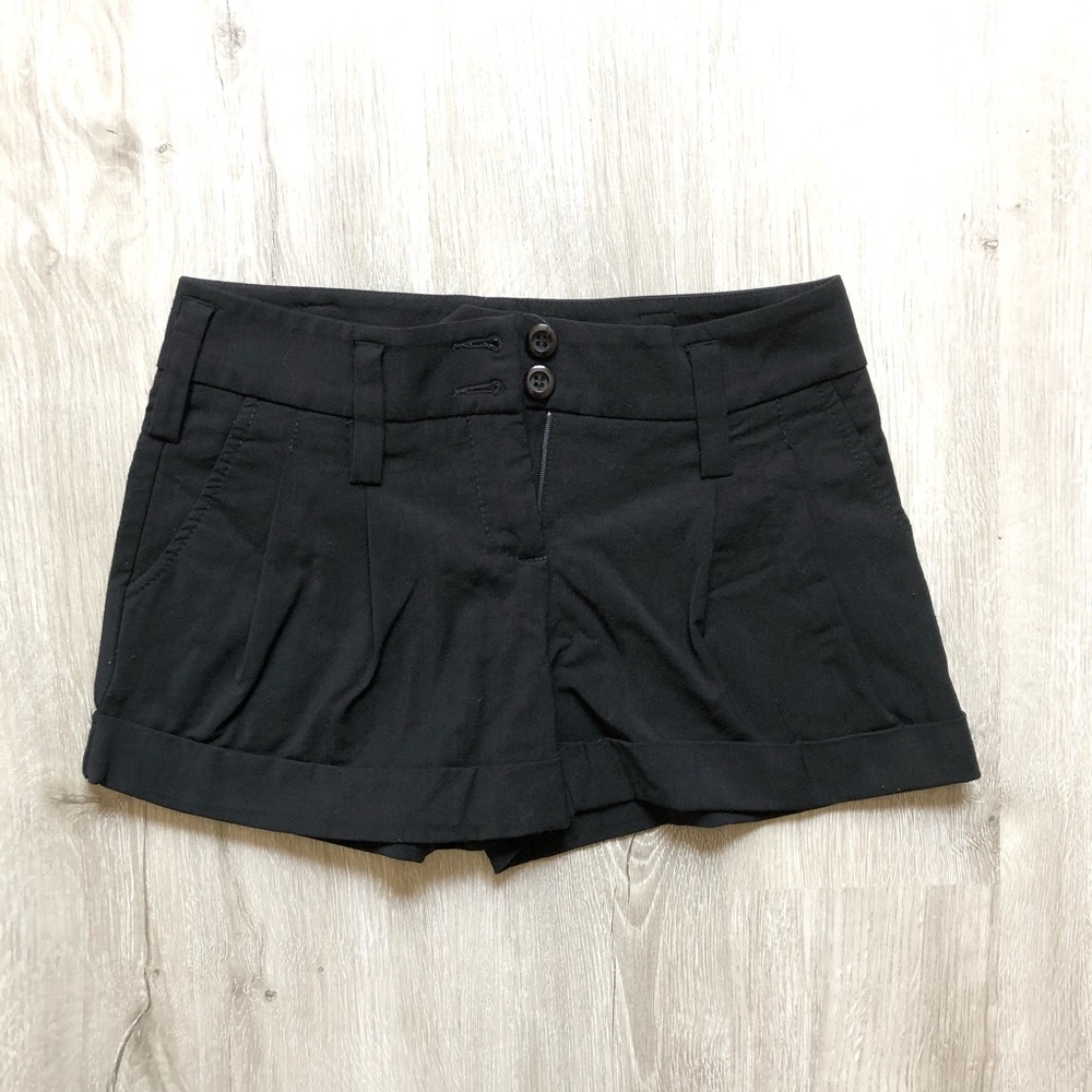 Bebe Pleated Black Shorts